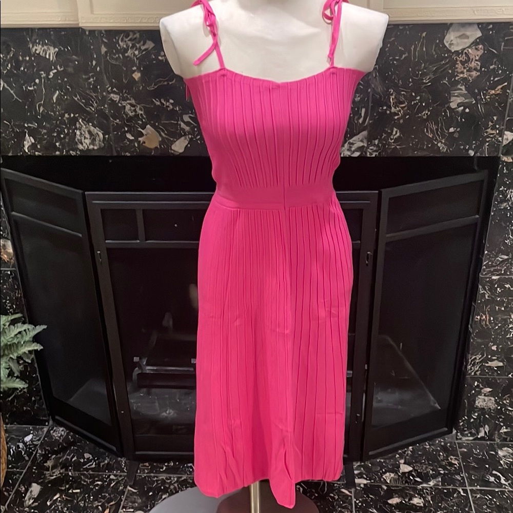 Elegant Pink Pleated Dress